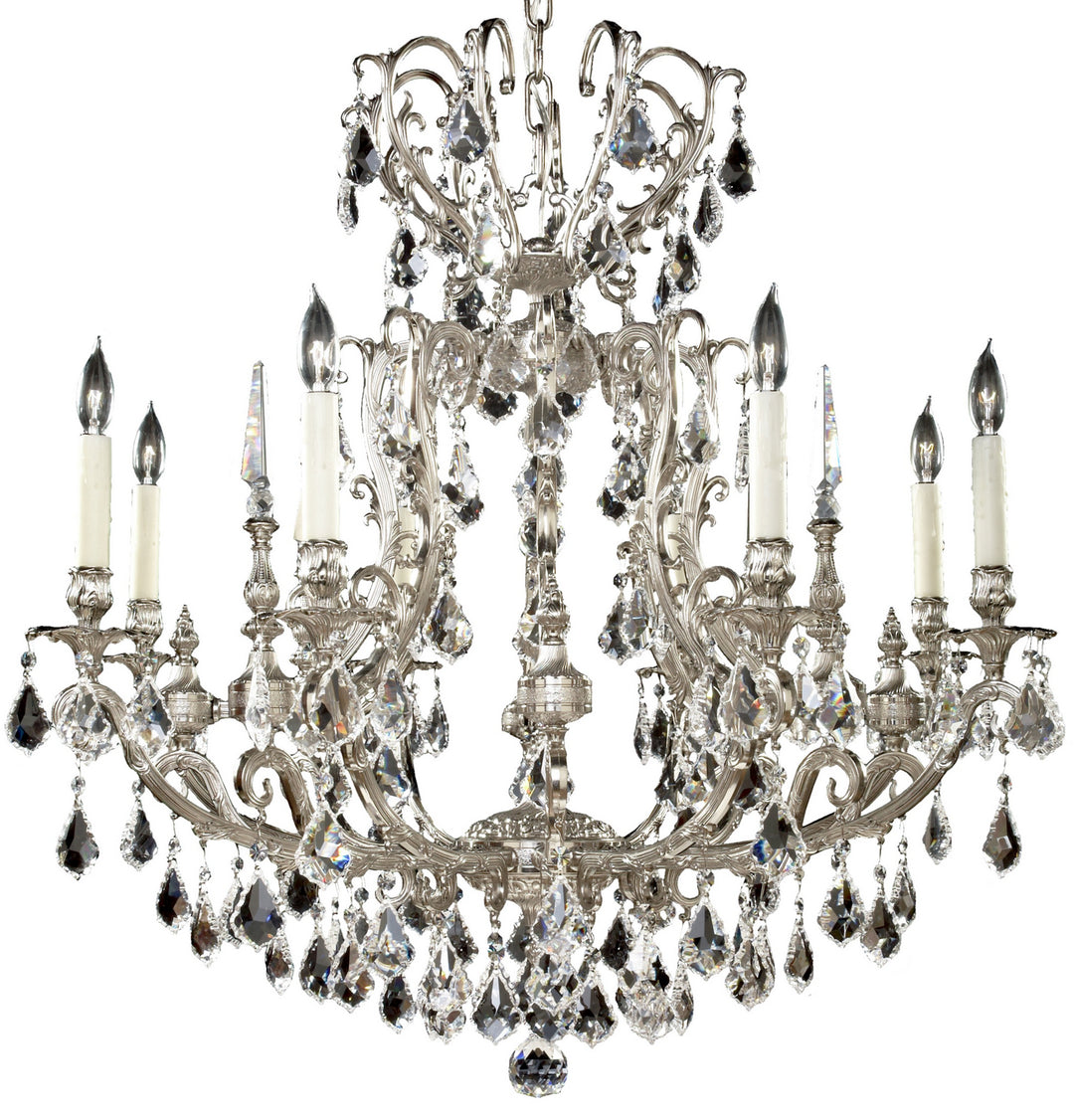 American Brass & Crystal Parisian CH7014-A-08G-PI Chandelier Light - Silver