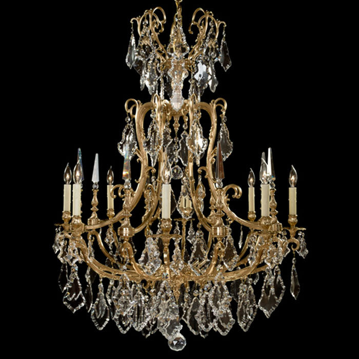 American Brass & Crystal Parisian CH7017-C-16G-PI Chandelier Light - True Brass