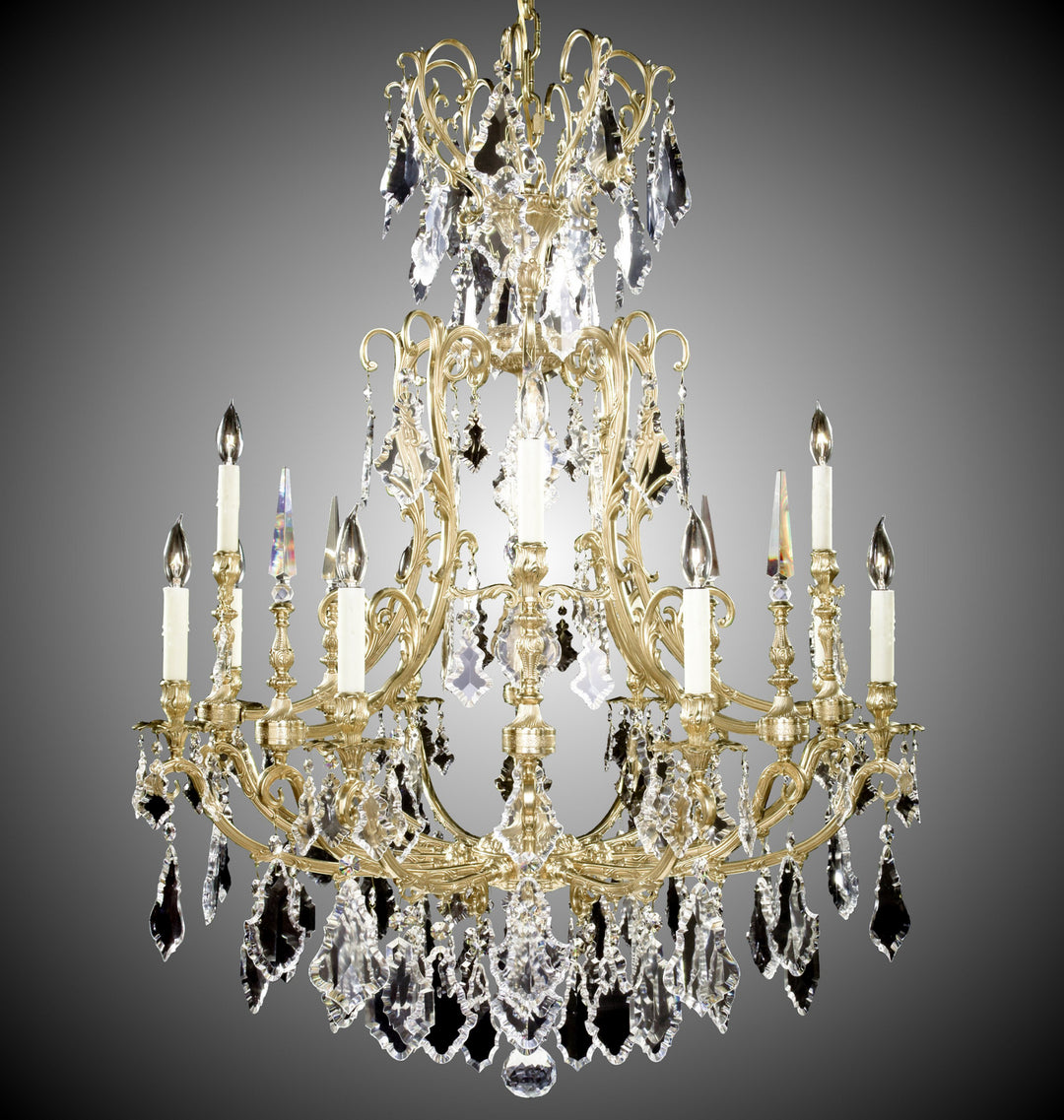 American Brass & Crystal Parisian CH7027-C-16G-PI Chandelier Light - True Brass