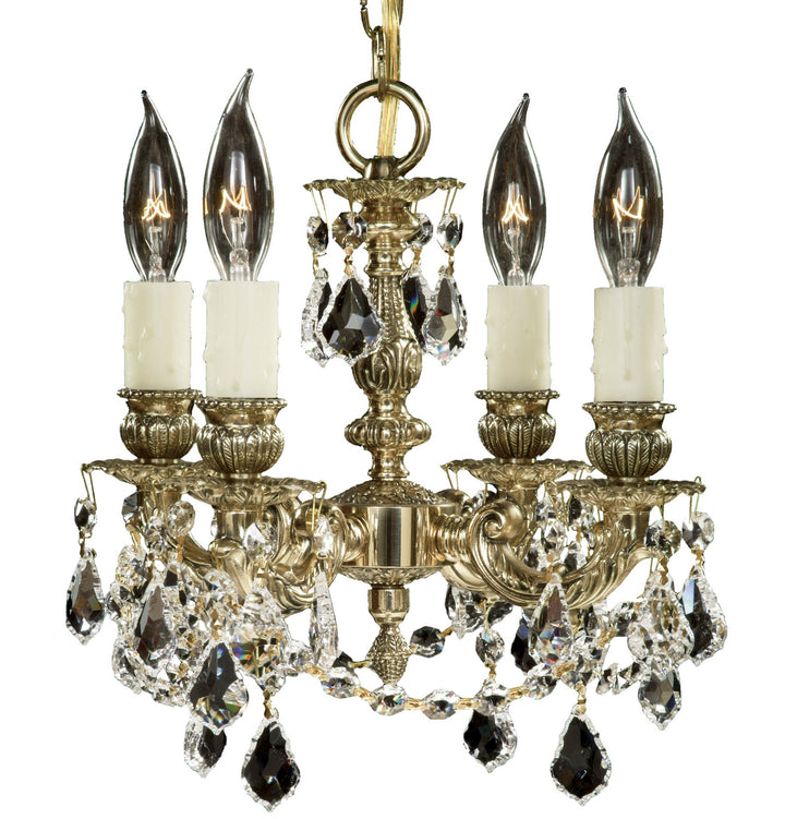 American Brass & Crystal Biella CH9102-A-12G-PI Chandelier Light - Polished Brass with Black Inlay