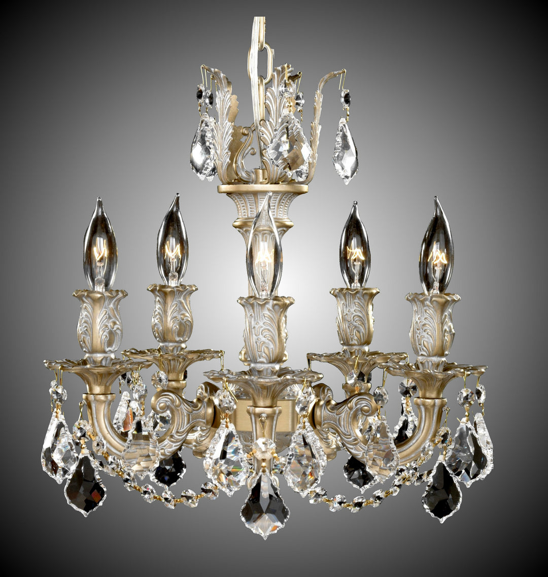 American Brass & Crystal Rosetta CH9502-A-04G Chandelier Light - Antique White Glossy