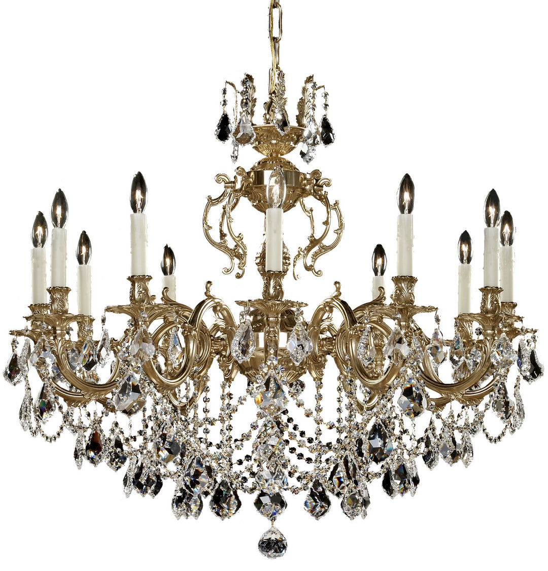 American Brass & Crystal Rosetta CH9579-A-16G-PI Chandelier Light - True Brass