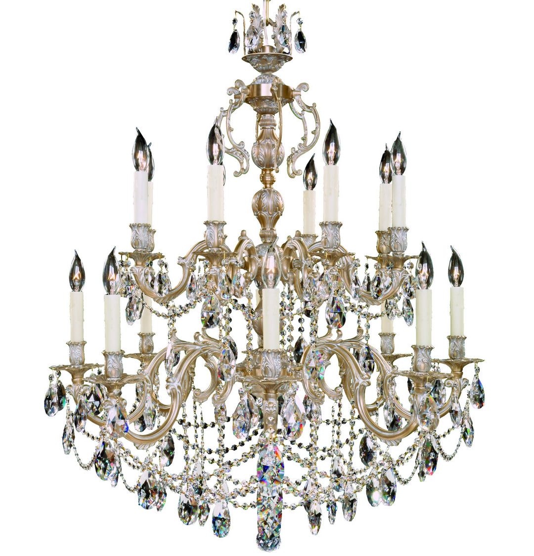 American Brass & Crystal Rosetta CH9580-O-04G-PI Chandelier Light - Antique White Glossy
