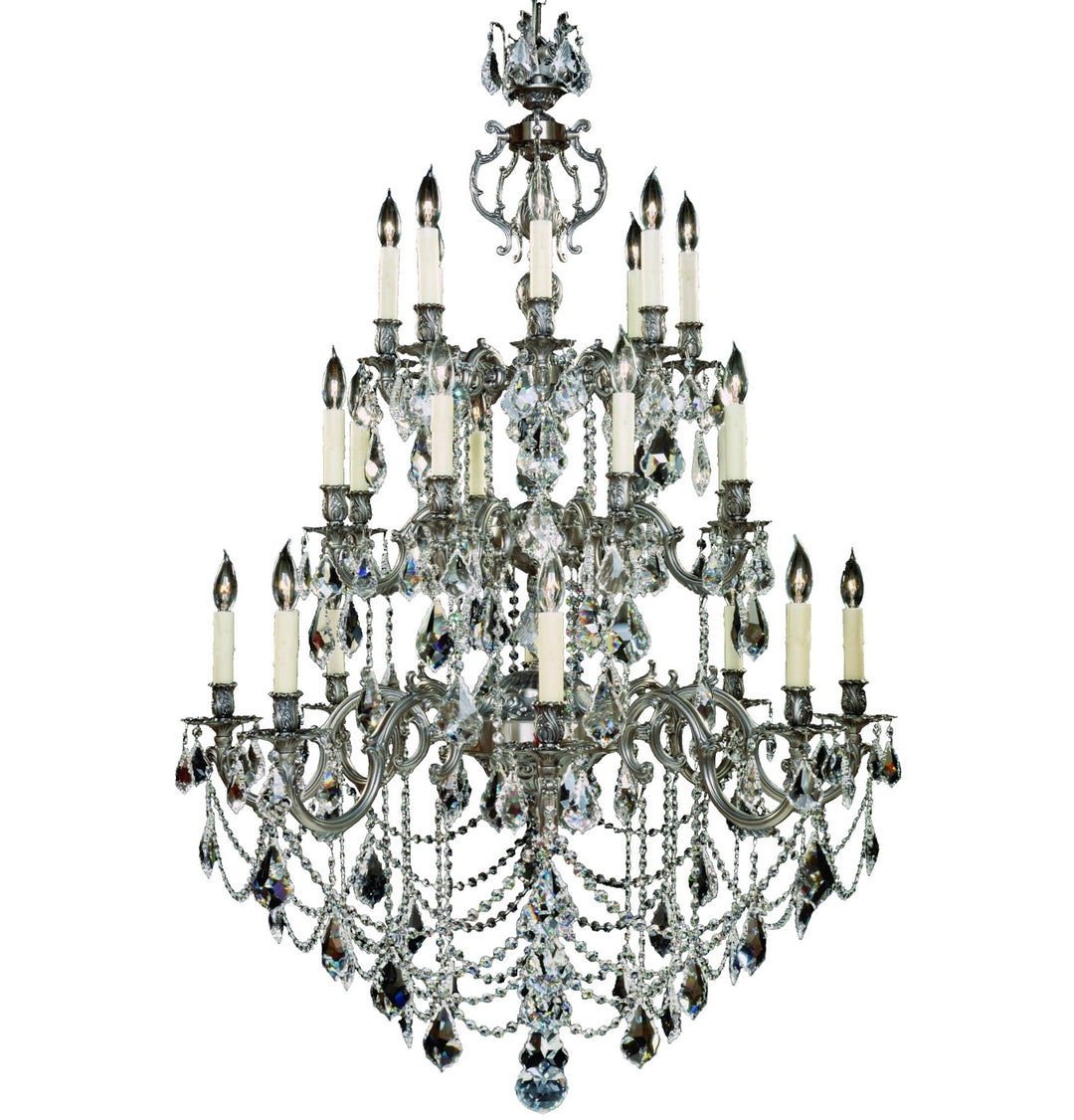 American Brass & Crystal Rosetta CH9582-A-10G-PI Chandelier Light - Antique Silver