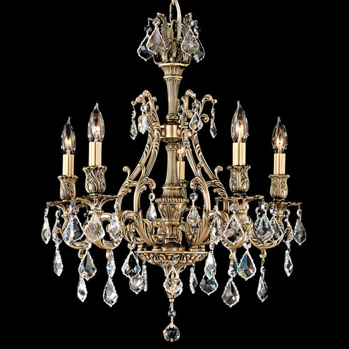American Brass & Crystal Chateau CH9630-A-02G-ST Chandelier Light - Antique Black Glossy
