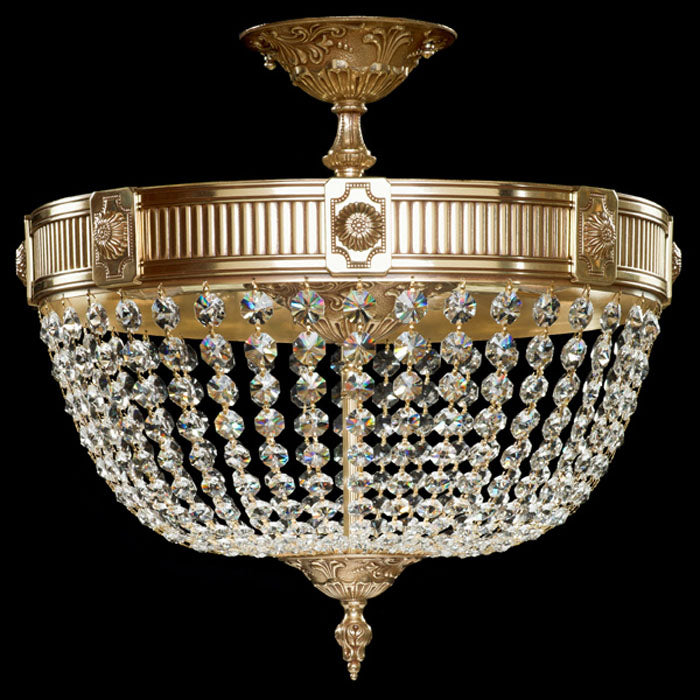 American Brass & Crystal Valencia FM8002-P-03G Ceiling Light - French Gold Glossy