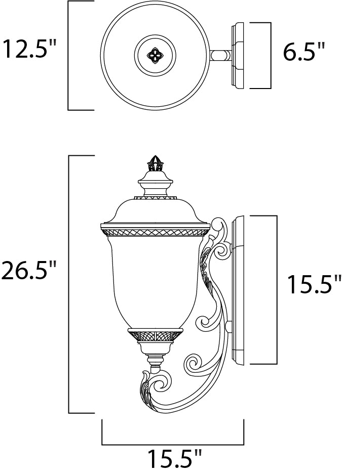 Maxim Lighting 3424WGOB  Carriage House Dc Outdoor Oriental Bronze