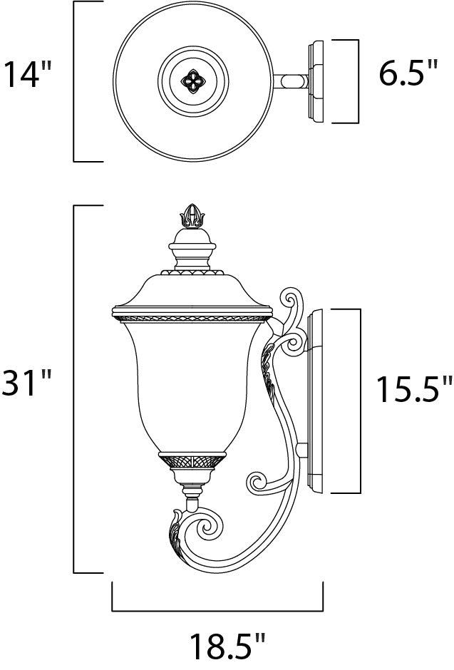 Maxim Lighting 3425WGOB  Carriage House Dc Outdoor Oriental Bronze