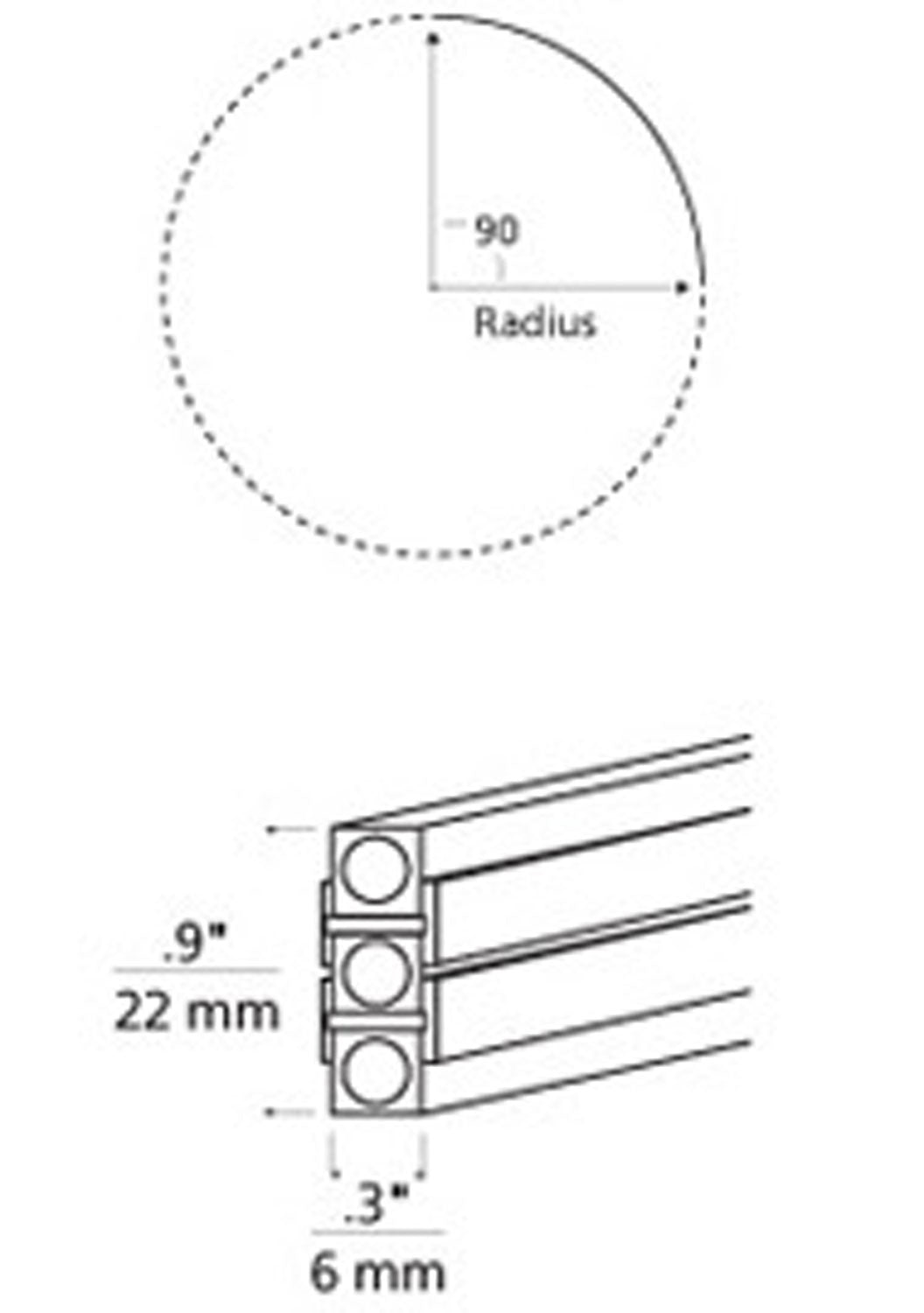 Visual Comfort Modern 700MO2BH9048C Horizontal Pre- 90 Curve Two Circuit Monorail Track Light Chrome