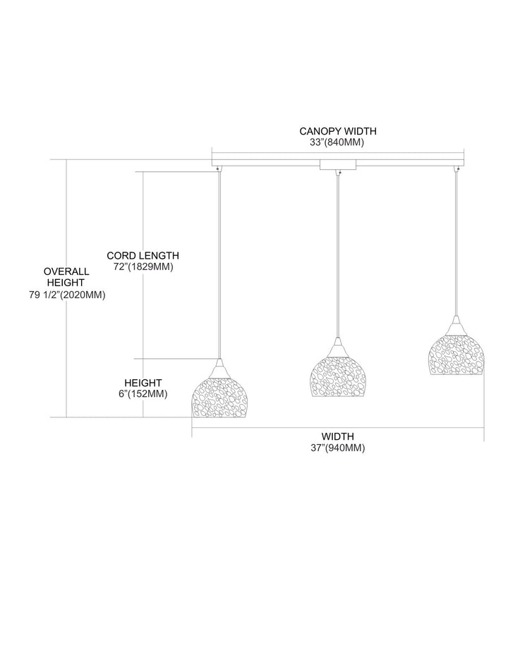 Elk Cira 10143/3L-PB Pendant Light - Satin Nickel