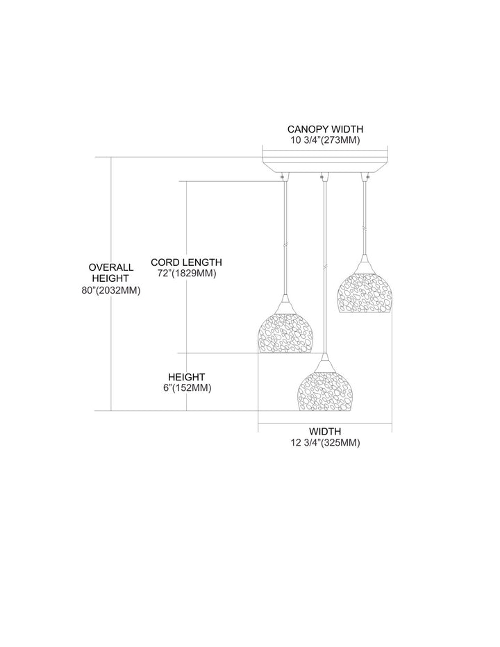 Elk Cira 10143/3PB Pendant Light - Satin Nickel