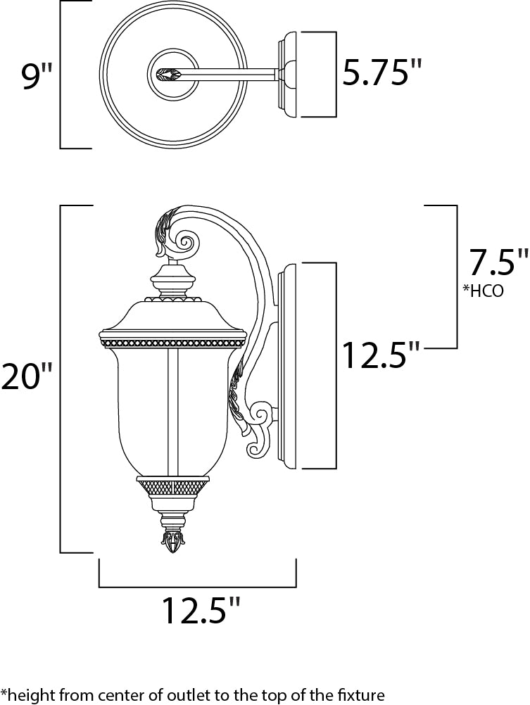 Maxim Lighting 3496WGOB  Carriage House Dc Outdoor Oriental Bronze