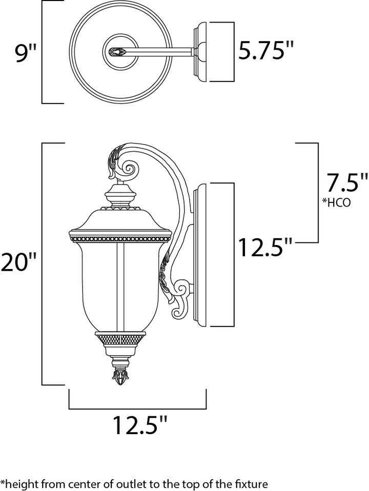 Maxim Lighting 3496WGOB  Carriage House Dc Outdoor Oriental Bronze