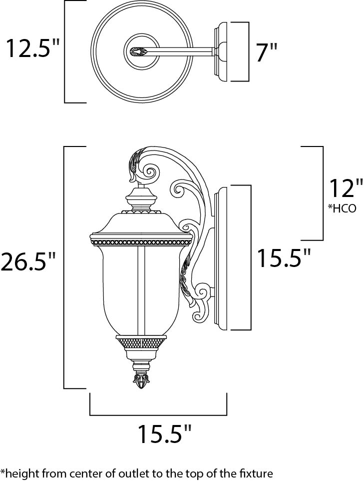 Maxim Lighting 3497WGOB  Carriage House Dc Outdoor Oriental Bronze