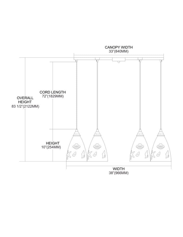 Elk Seashore 20000/6 Pendant Light - Satin Nickel