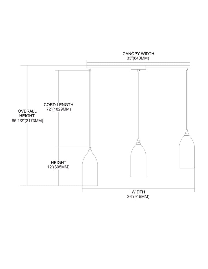 Elk Verona 502-3L-SW Pendant Light - Satin Nickel