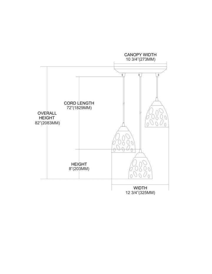 Elk Gemstone 542-3 Pendant Light - Satin Nickel