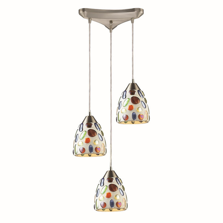 Elk Gemstone 542-3 Pendant Light - Satin Nickel