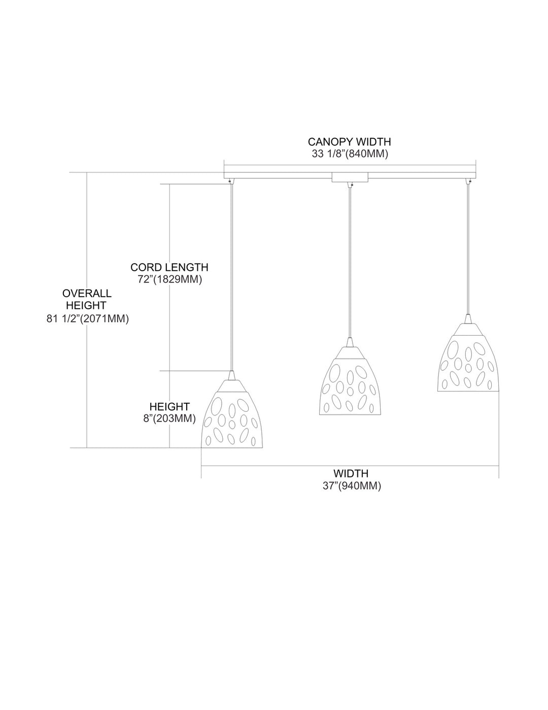 Elk Gemstone 542-3L Pendant Light - Satin Nickel