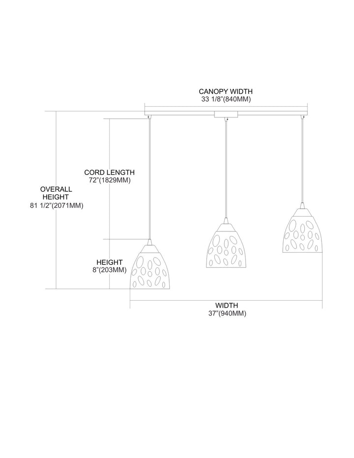 Elk Gemstone 542-3L Pendant Light - Satin Nickel