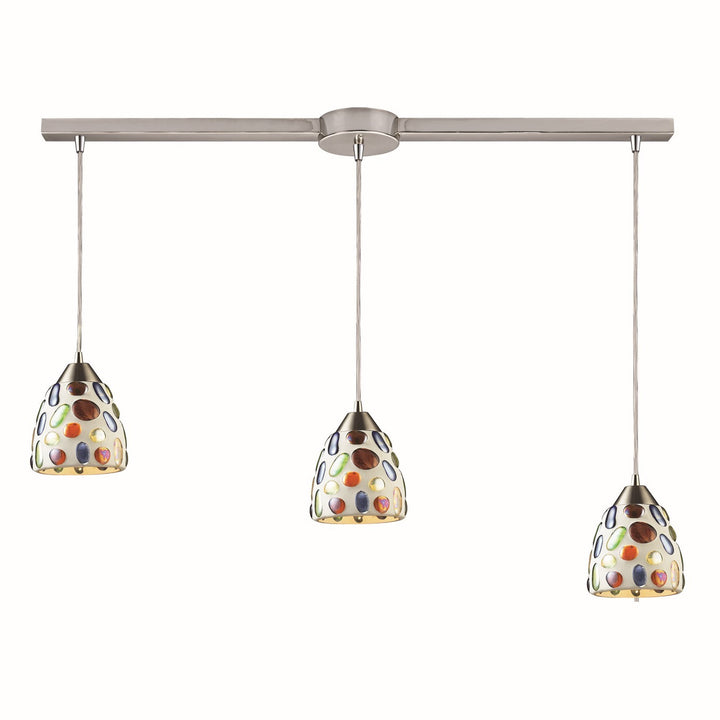 Elk Gemstone 542-3L Pendant Light - Satin Nickel