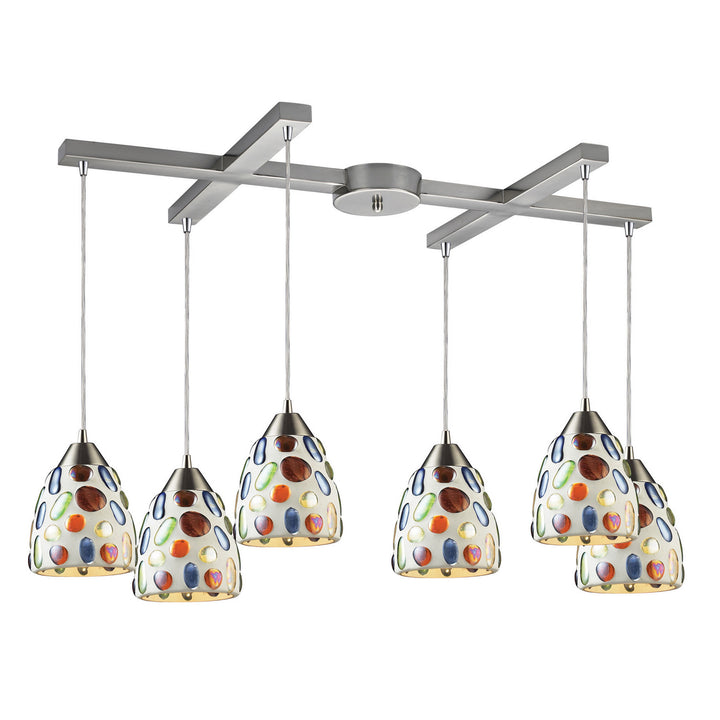 Elk Gemstone 542-6 Pendant Light - Satin Nickel