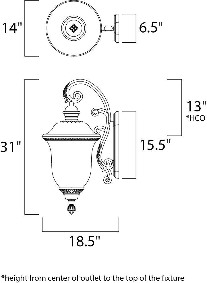 Maxim Lighting 3498WGOB  Carriage House Dc Outdoor Oriental Bronze