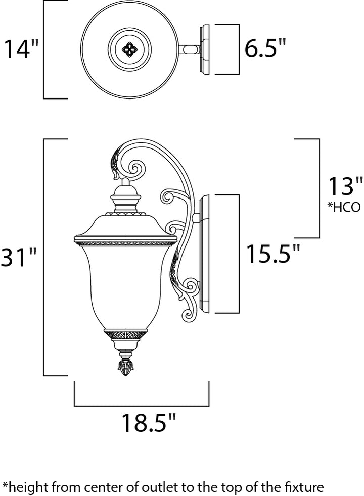 Maxim Lighting 3498WGOB  Carriage House Dc Outdoor Oriental Bronze