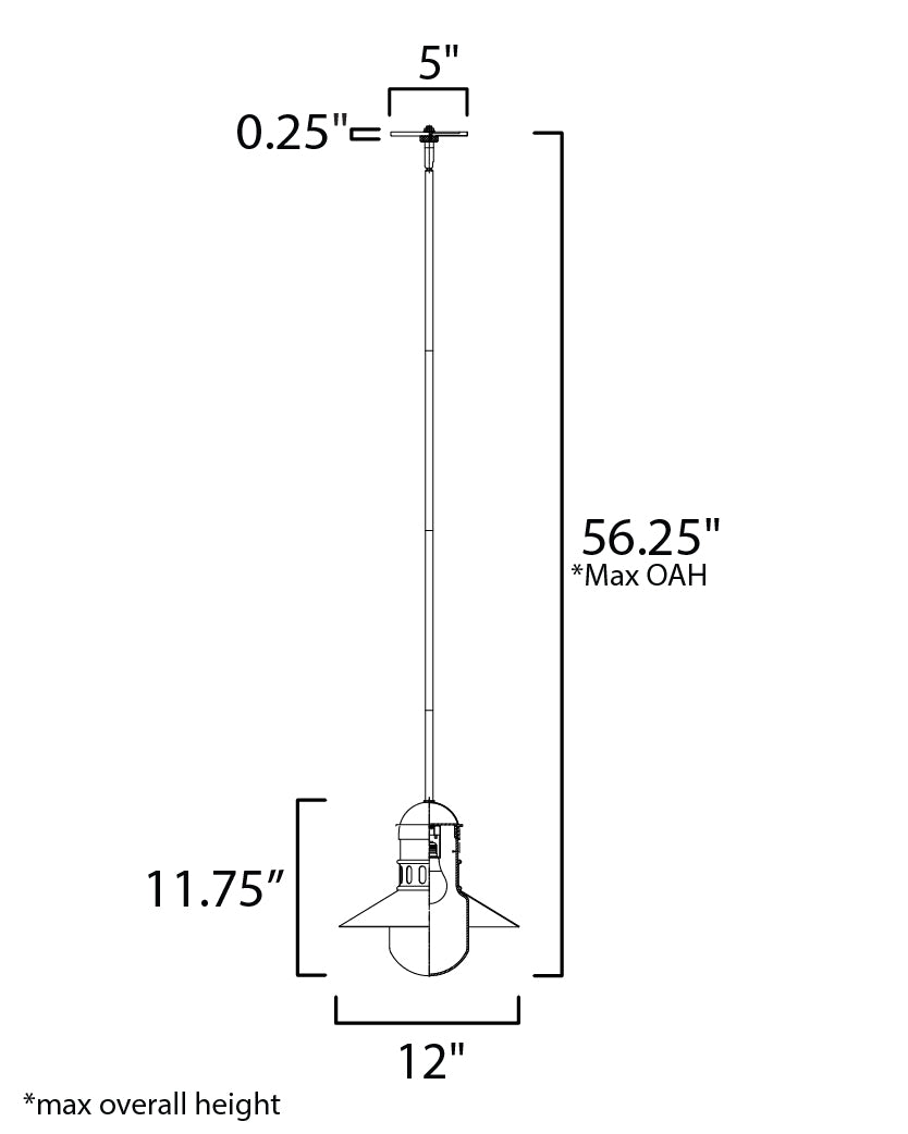 Maxim Lighting 35121SWBKAB  Admiralty Outdoor Black / Antique Brass