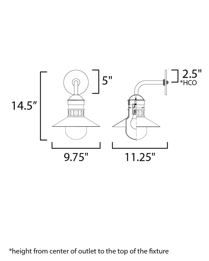 Maxim Lighting 35122SWBKAB  Admiralty Outdoor Black / Antique Brass