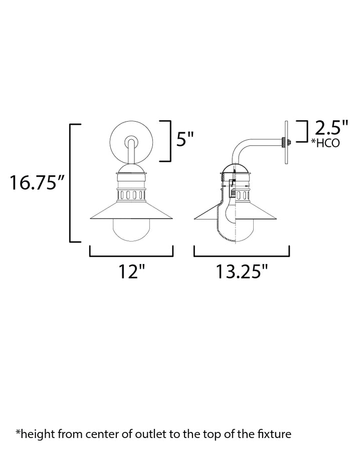 Maxim Lighting 35124SWBKAB  Admiralty Outdoor Black / Antique Brass