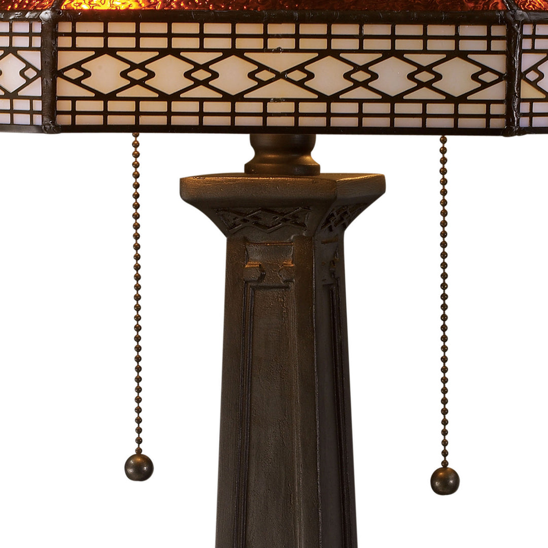Elk Lighting D1858  Stone Filigree Lamp Tiffany Bronze