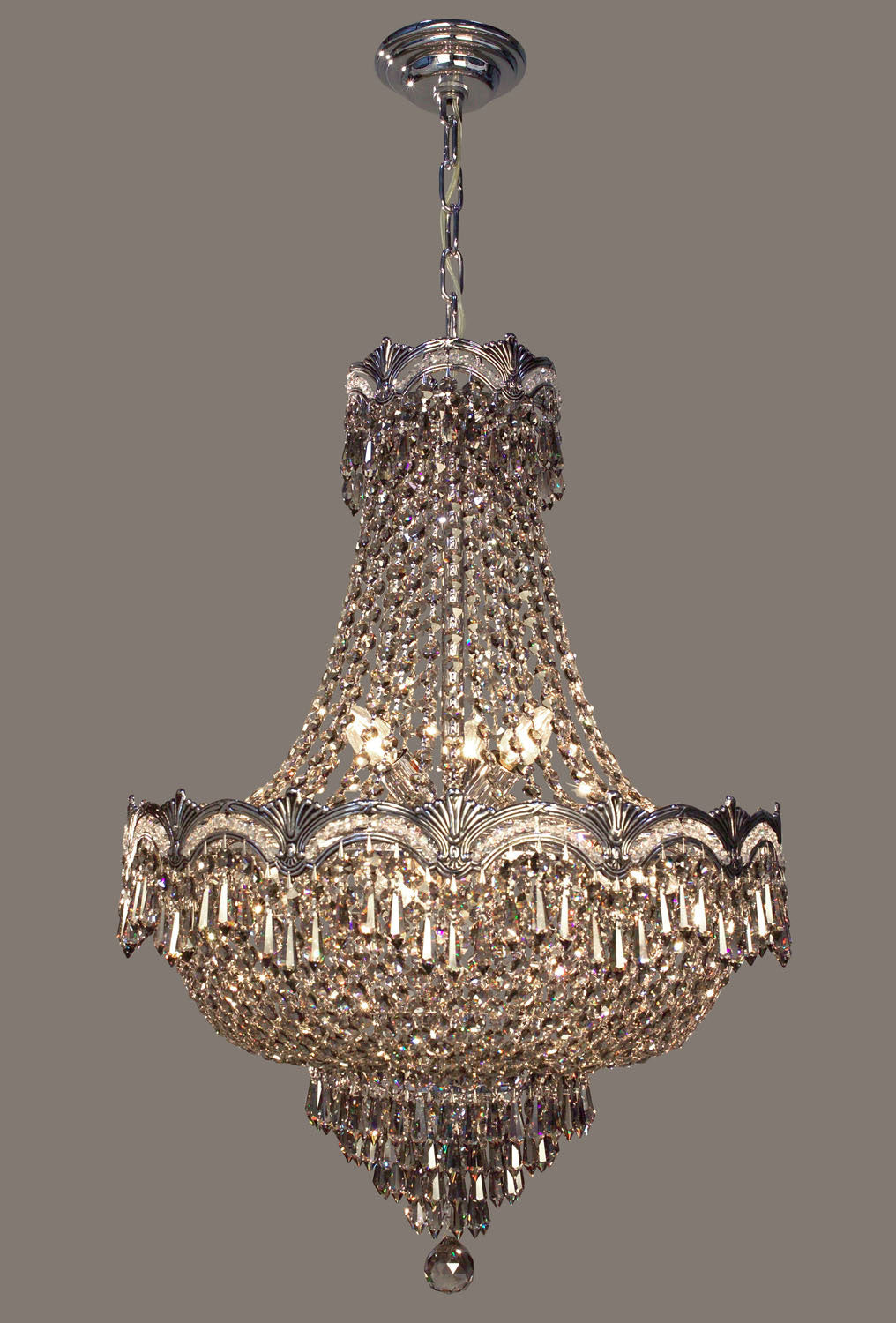 Classic Regency II 1855 CHB SMK Chandelier Light - Chrome with Black patina