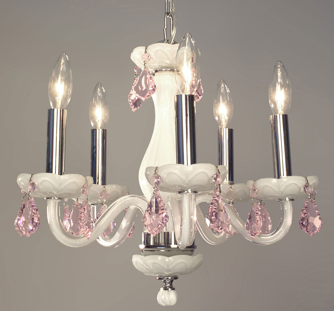 Classic Monaco 82045 WHT PNK Chandelier Light - White