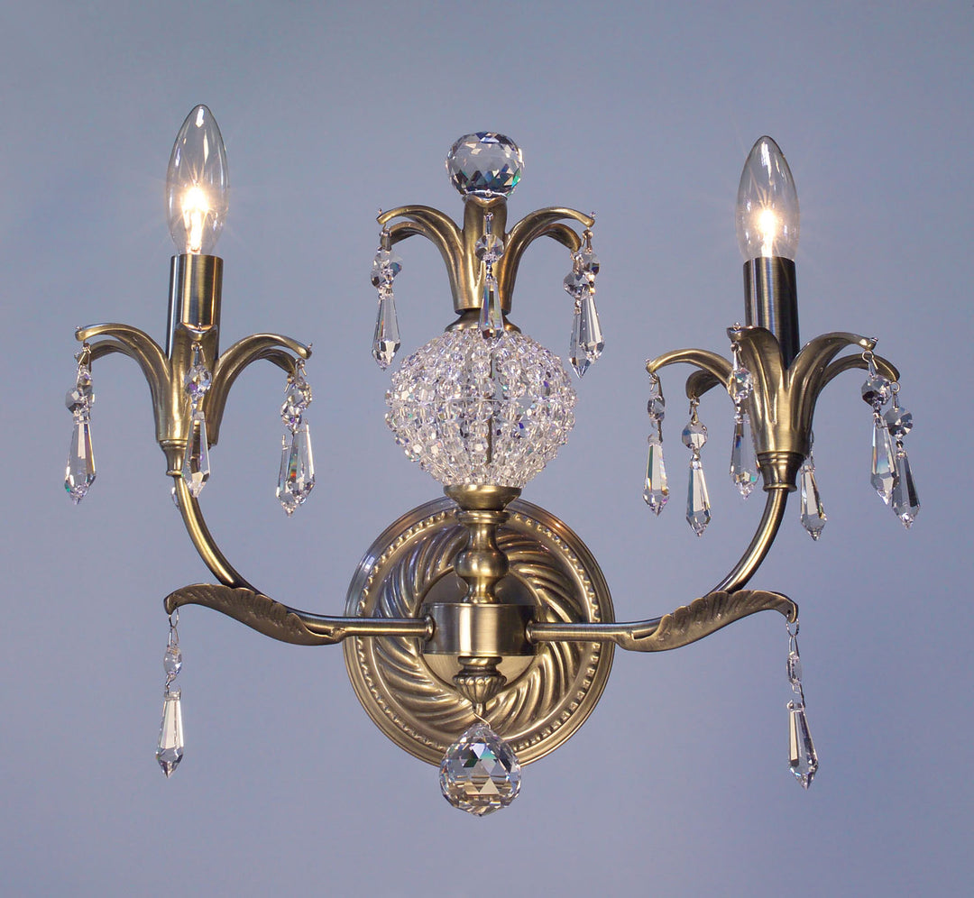 Classic Sharon 16112 ABR CP Wall Sconce Light - Antique Brass