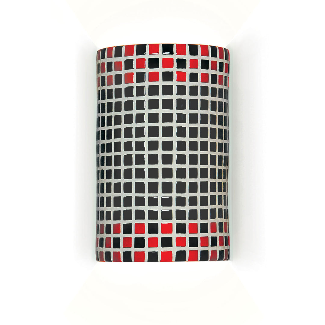 A-19 Mosaic M20309-RB Wall Sconce Light - Red and Black