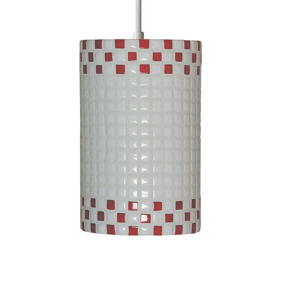 A-19 Checkers PM20309-RW Pendant Light - Red and White