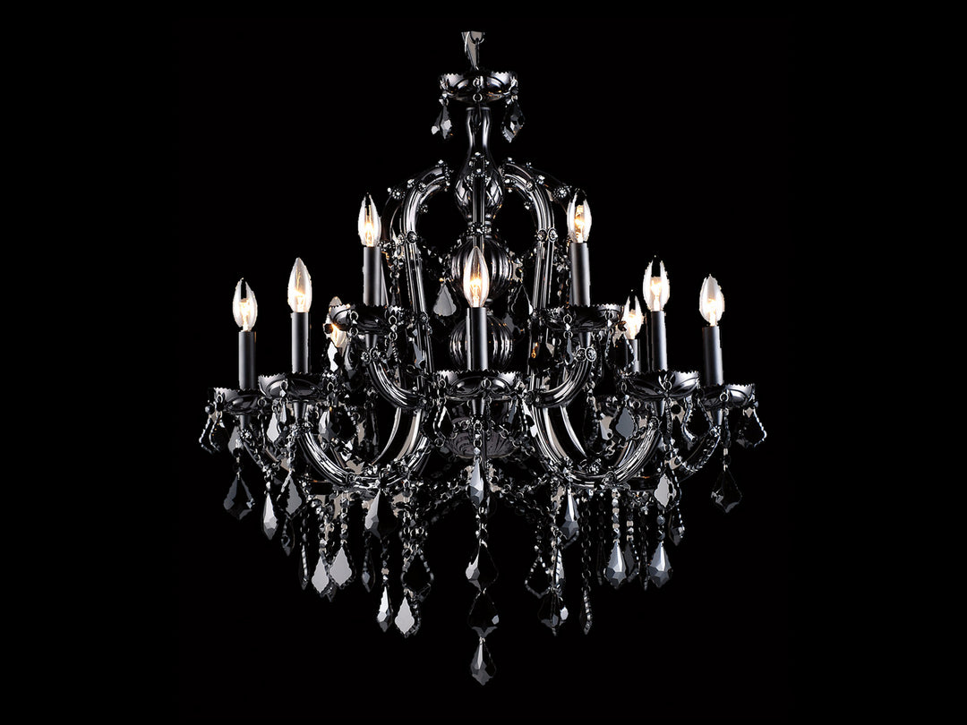 Avenue Onyx Ln. HF1039-BLK Chandelier Light - Black Crystal