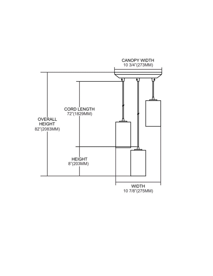 Elk Coletta 10147/3 Pendant Light - Satin Nickel