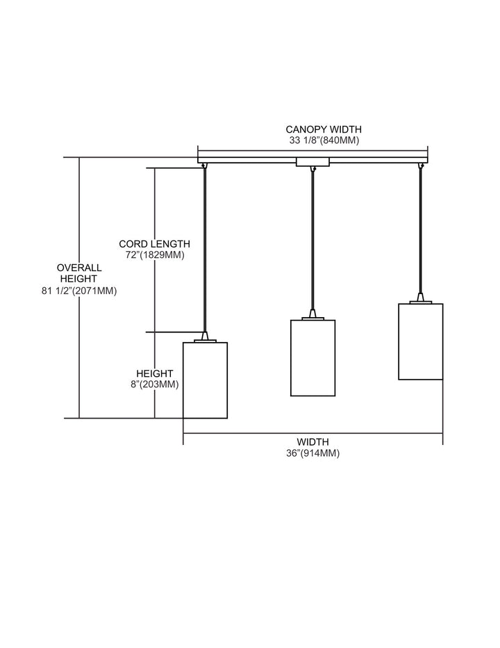 Elk Coletta 10147/3L Pendant Light - Satin Nickel