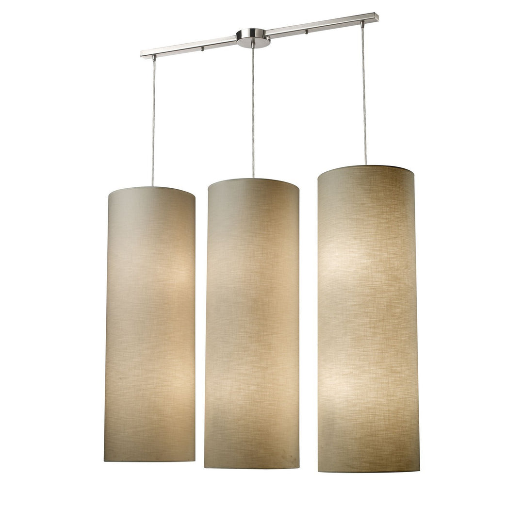 Elk Fabric Cylinders 20160/12L Pendant Light - Satin Nickel