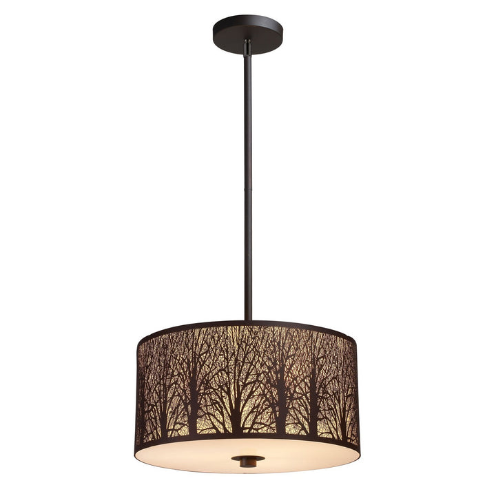 Elk Woodland Sunrise 31074/3 Pendant Light - Aged Bronze