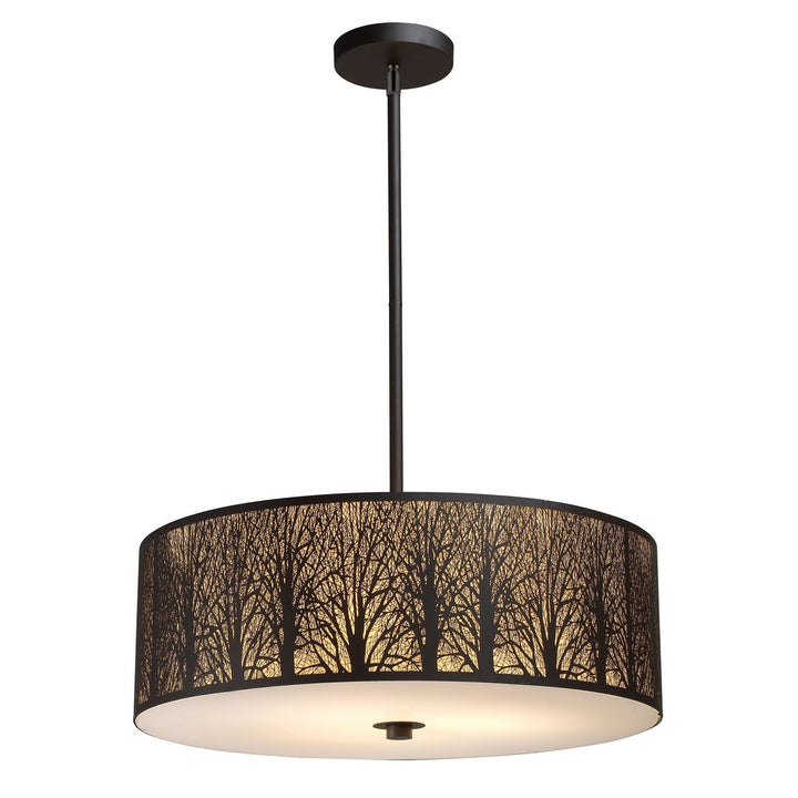 Elk Woodland Sunrise 31075/5 Pendant Light - Aged Bronze