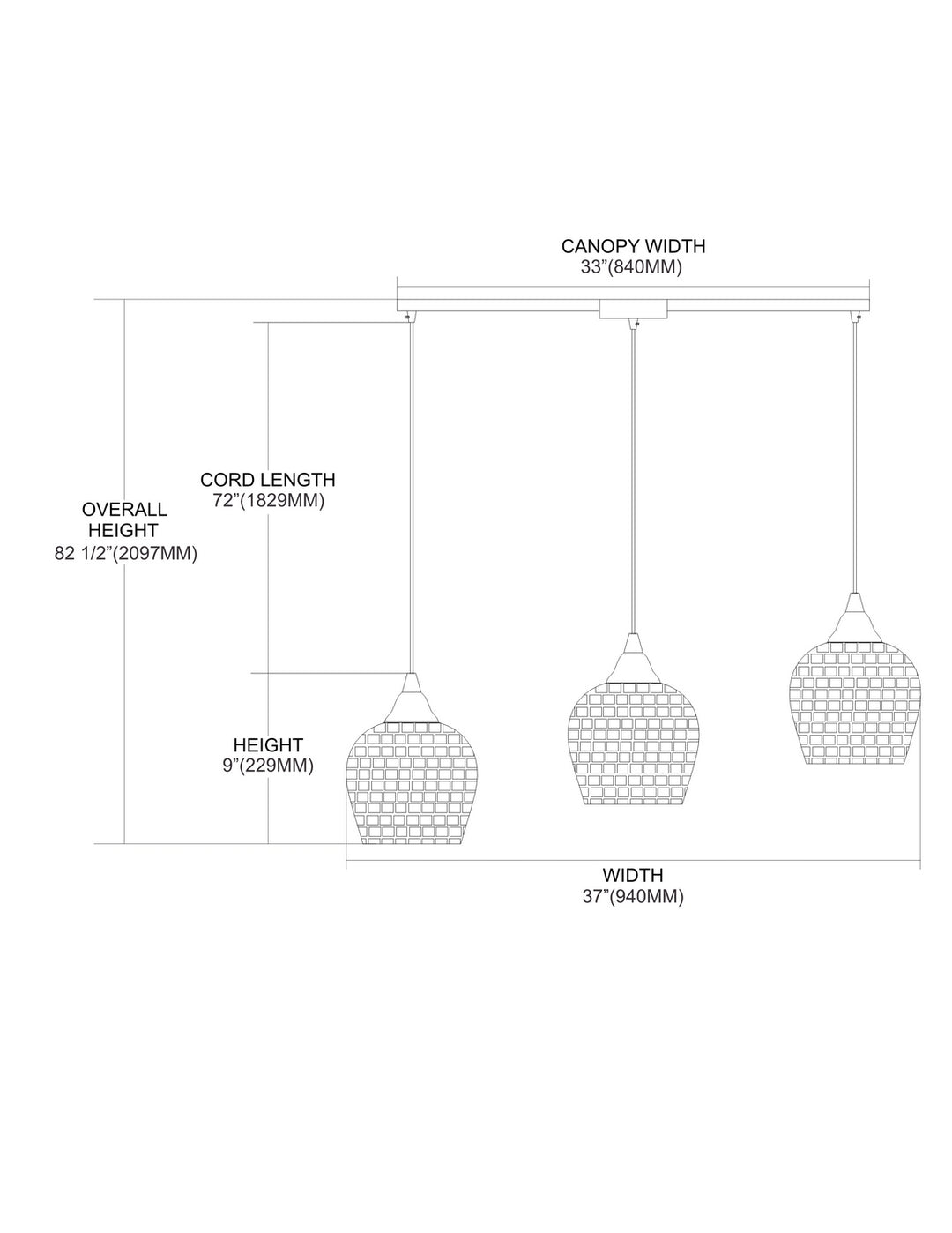 Elk Fusion 528-3L-GLD Pendant Light - Satin Nickel