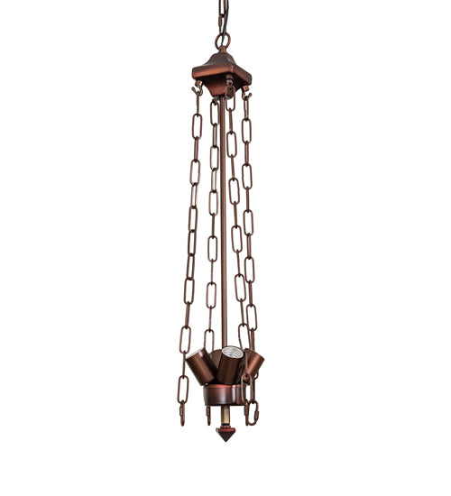 Meyda Tiffany Lighting 36195 Mission Four Light Inverted Pendant Hardware Decor Bronze / Dark