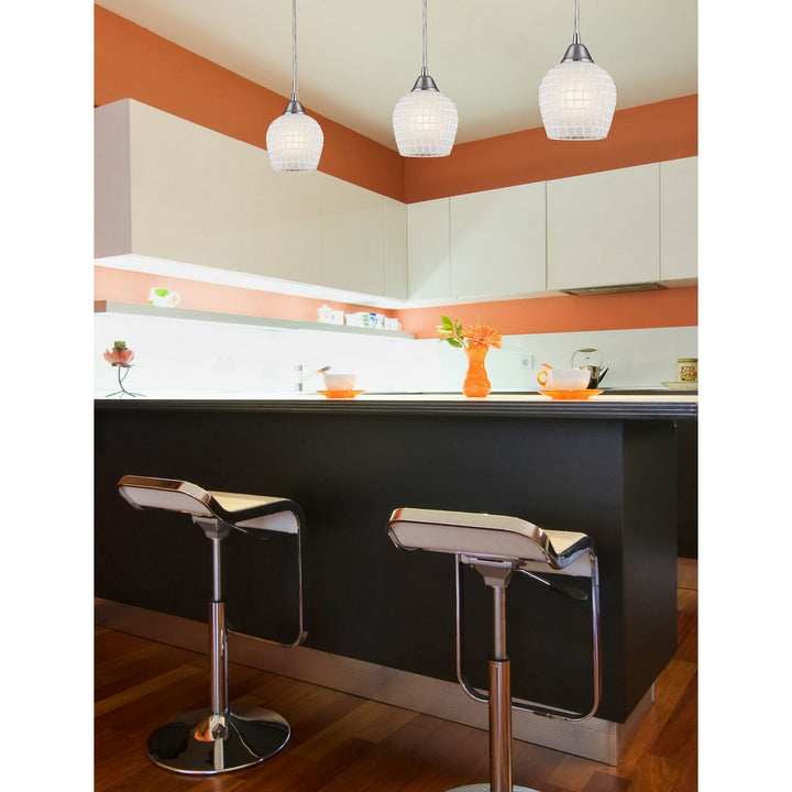 Elk Fusion 528-3L-WHT Pendant Light - Satin Nickel