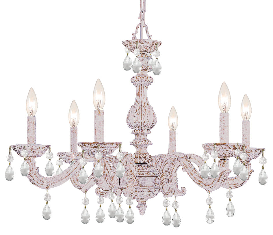Crystorama Paris Market 5036-AW-CL-SAQ Chandelier Light - Antique White