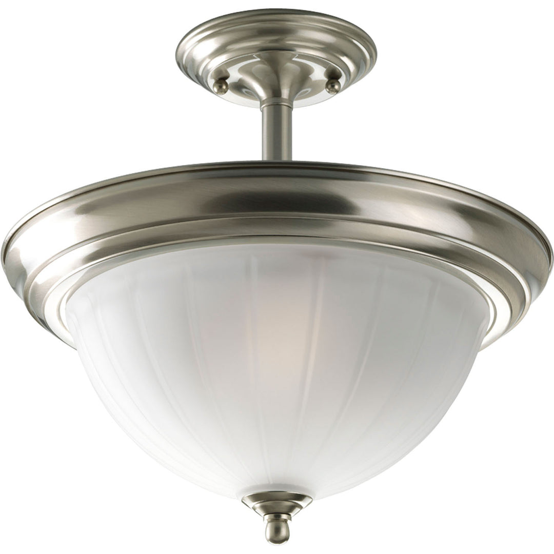 Progress Melon Glass P3876-09 Ceiling Light - Brushed Nickel