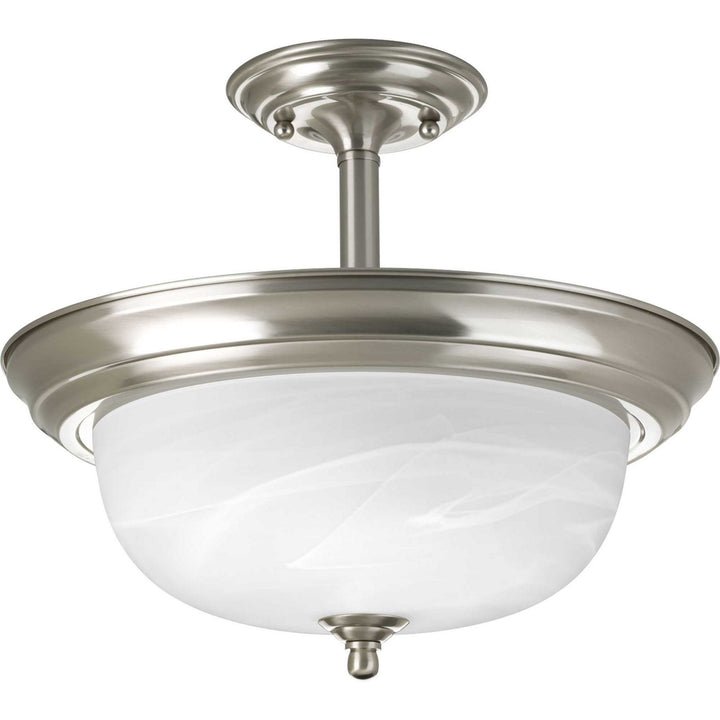 Progress Dome Glass - Alabaster P3927-09 Ceiling Light - Brushed Nickel