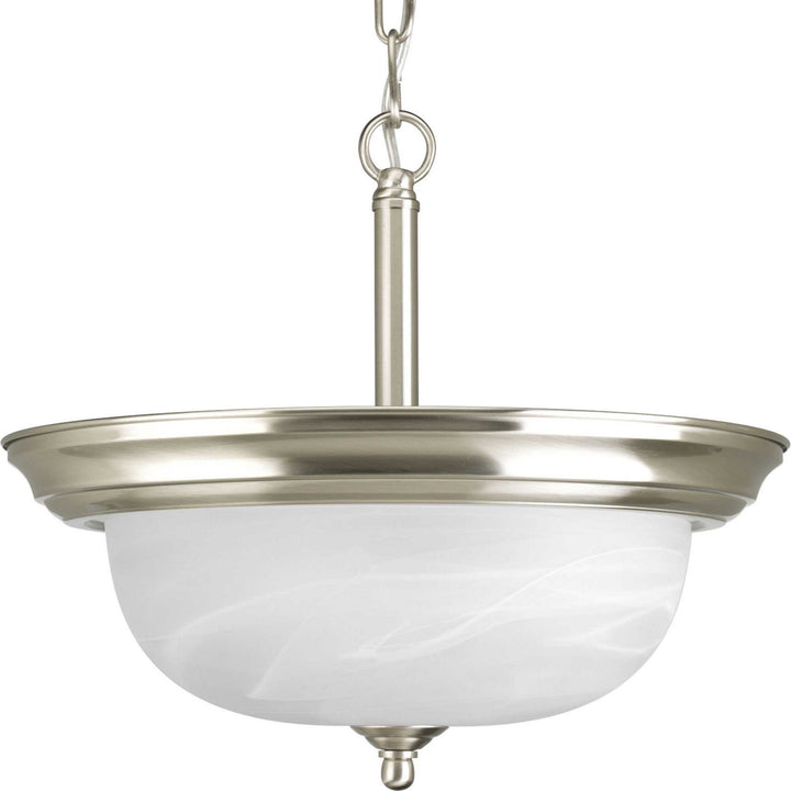 Progress Dome Glass - Alabaster P3927-09 Ceiling Light - Brushed Nickel